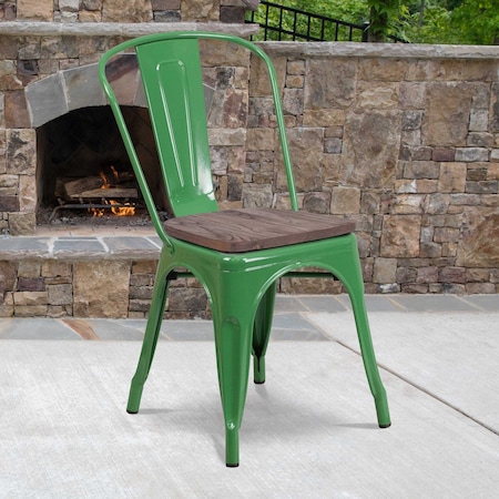 Metal Stack Chair,Green