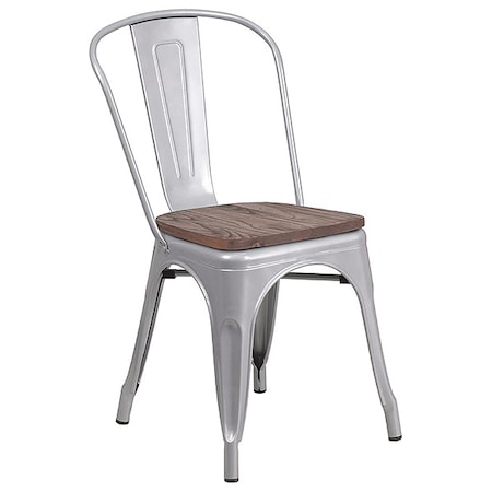 Silver Metal Stack Chair