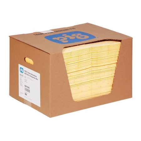 Sorbent Pad, 22 gal, 15 in x 20 in, Universal, Yellow, 100 PK