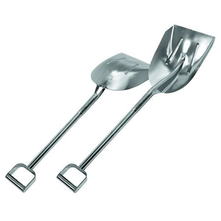 Scoop Shovel, 304 Stainless Steel Blade, 25 in L Silver 304 Stainless Steel Handle