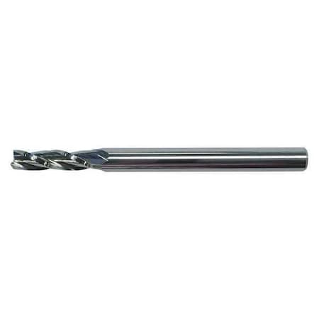 Carb End Mill,3/64 In,3FL,CC,AlTiN Coat