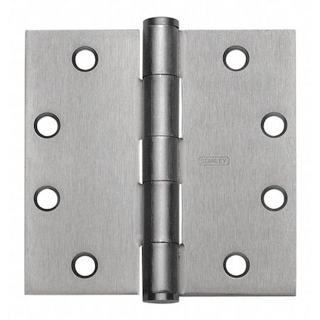 Door and Butt Hinge, Steel, Full Mortise Mounting, 2 in Leaf W x 4 in Leaf H, Satin Brass