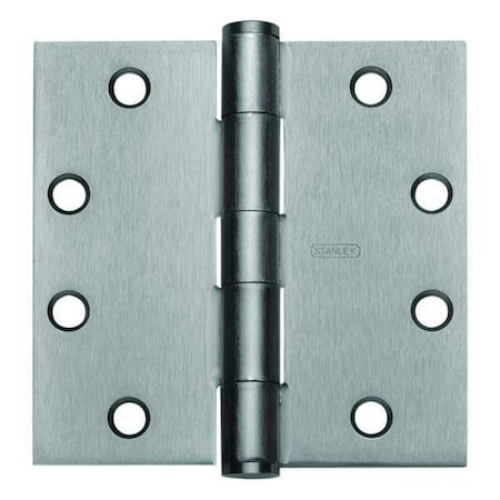 Door and Butt Hinge, Steel, Full Mortise Mounting, 2 in Leaf W x 4 1/2 in Leaf H, Satin Chrome