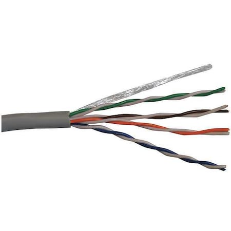 Cable,Cat 5e,24 AWG,100 ft,Gray