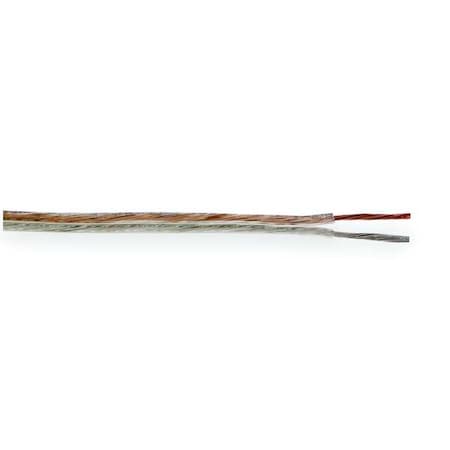 Unrated Communication Cable, 2 C, Clear, No Jacket, 100 ft.