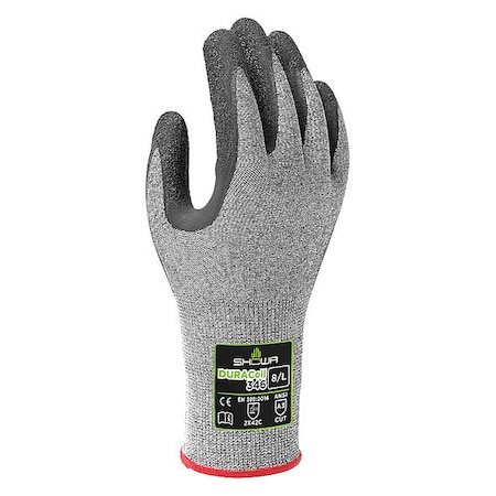Cut Resistant Coated Gloves, Cut Level A3 ,Dipped ,Latex ,Rough ,L 1 PR