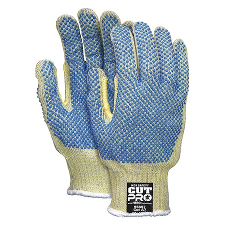 Cut-Resistant Gloves, Cut Level A7 ,Dotted ,PVC ,Dotted ,L 12 PK