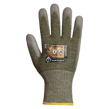Knit Gloves, Cut Level A9 ,Dipped ,Polyurethane ,Smooth ,S 1 PR