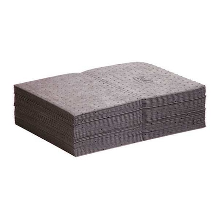 Sorbent Pad, 11 gal, 15 in x 20 in, Universal, Gray, 50 PK