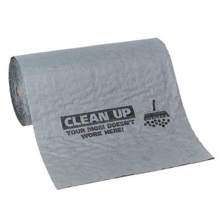 Sorbent Roll, 13 gal, 24 in x 75 ft, Universal, Gray, Polypropylene