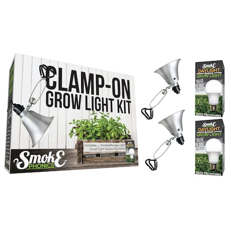 SmokePhonics LED Clamp-On Grow Lght,PK2