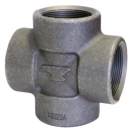 Cross Cross, 1/2" Pipe, FNPT, Forged Steel, Class 2000