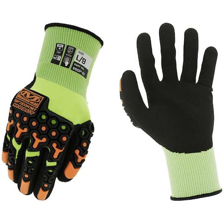 Knit Gloves, Cut Level A1 ,Dipped ,Nitrile ,Sandy ,XL 1 PR