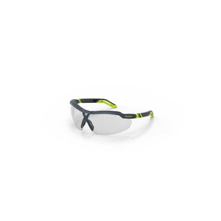 Safety Glasses, Anti-Fog & Anti-Scratch, Clear Lens, Charcoal Frame, Half-Frame