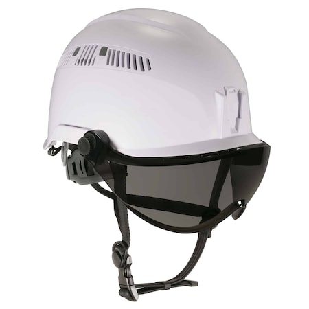 8975V Anti-Fog Smoke Lens White Class C Safety Helmet with Visor