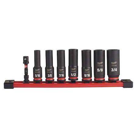 8 pc. SHOCKWAVE Impact Duty 3/8 in. Drive SAE Deep Well 6 Point Socket Set
