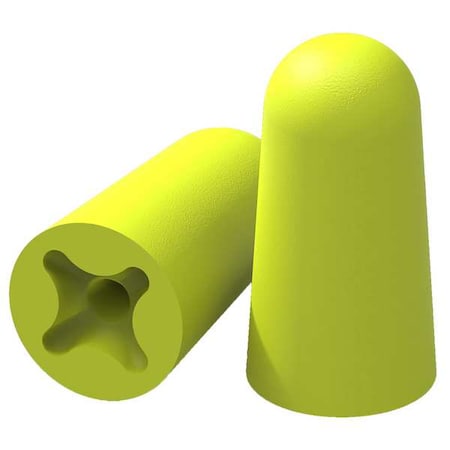 accuFit Disposable Foam Ear Plugs, Bullet Shape, 32 dB, Yellow, 200 PK