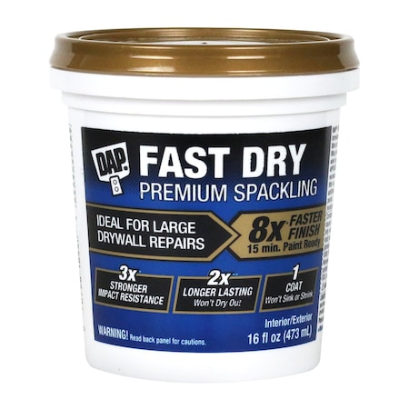 Spackle, 16 fl oz, Pail, Off White, Fast Dry