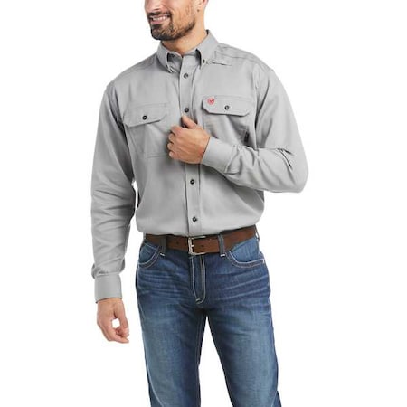 Men's FR Button Down Shirt, 8.9 cal/sq cm, 2XL, Cotton
