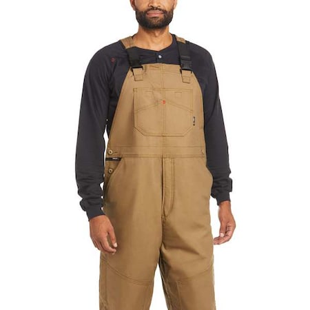 Bib Overalls, 54 cal/sq cm ATPV, M, 30 in Inseam, Adjustable Straps, Buckle