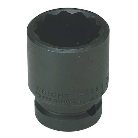 3/4 in Drive Impact Socket Standard Socket, black oxide, Steel,55 mm
