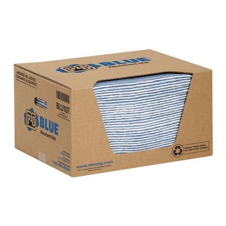 Sorbent Pad, 12 gal, 15 in x 19 in, Universal, Blue, 50 PK