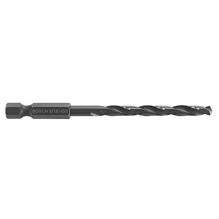 Impact Drill Bit,3/16" Size,3-1/2" L