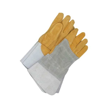Welding Gloves, Gauntlet Cuff, Straight Thumb, Premium Cowhide, 2XL, 1 PR