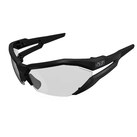 Type-V, Safety Glasses, Anti-Fog & Anti-Scratch, Clear Lens, Black Frame, Full-Frame