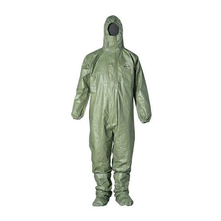 SFR Respirator Fit Hood. Elastic Wrists. Storm Flap with Adhesive Closure. Green. 3X
