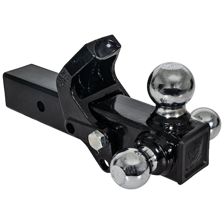 Tri-Ball Hitch with Pintle Hook and Chrome Towing Balls - 2-1/2 Inch Receiver
