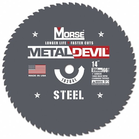 Circular Saw Blade, Carbide, Dia 14 in
