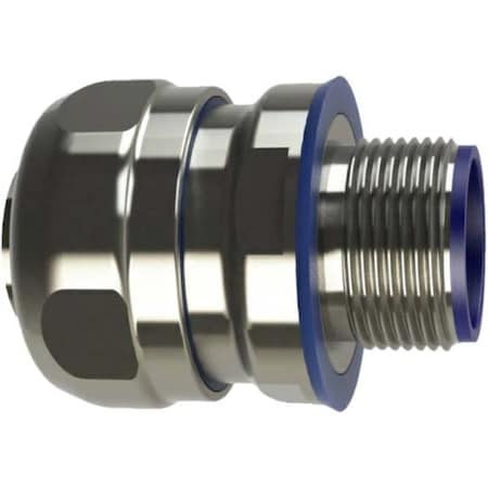 Conduit Fitting Flex, 1/2 in, Threaded, 316 Stainless Steel, brite, Blue