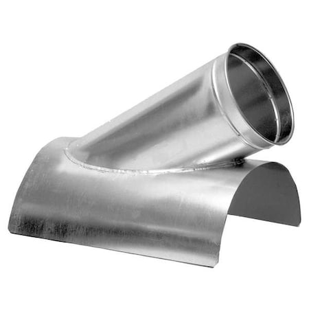 Round 6"dia 12"L 30 Degrees  GSteel In-Cut Branch, 6 in x 6 in Duct Dia, Galvanized Steel, 22 ga GA