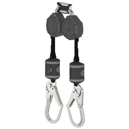 V-SHOCK Personal Fall Limiter Self-Retracting Lifeline, 6 ft. Length, Quick-Connect, Aluminum