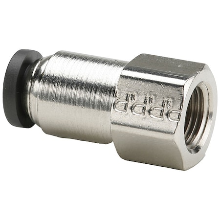 Push-to-Connect Fitting, Brass, Silver