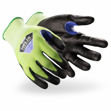 Safety Gloves, Cut Level A9 ,Polyurethane ,Tacky; Textured ,L 1 PR