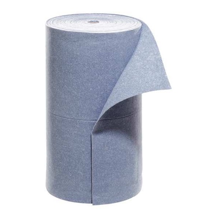 Sorbent Roll, 41 gal, 30 in x 150 ft, Universal, Blue, Fibers