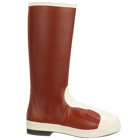 Unisex Pylon Tall Rubber Boot w/Met Guard, Steel Toe, Cream, Red, M8/W10