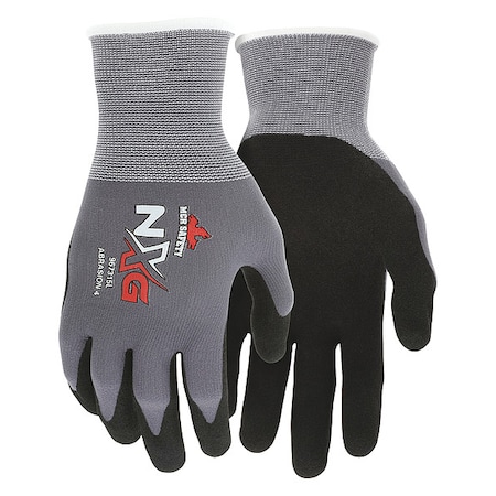 Knit Gloves, Nylon, Sandy Palm, Knit, Black/Gray, 2XL, 12 PK