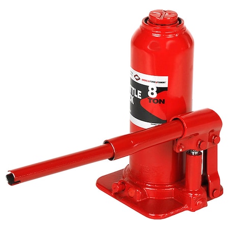 Bottle Jack,8 ton,Max Lift 18" H