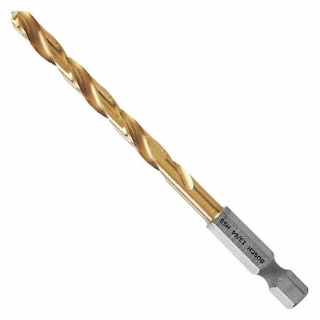 Impact Drill Bit,13/64" Size,3-5/8" L