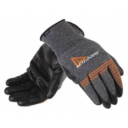 Coated Gloves, Foam Nitrile, Smooth, Palm, 3 Abrasion Level, Gray, 11 1 PR