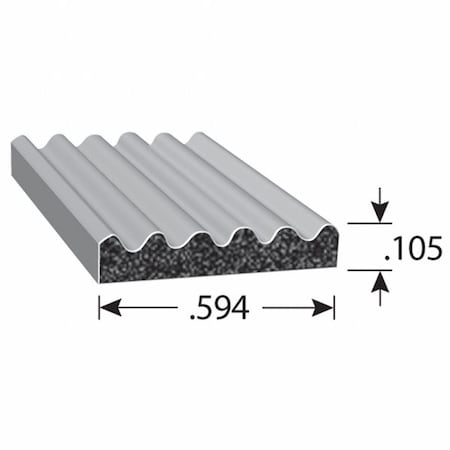 Seal, EPDM Rubber, Black, 100 ft L