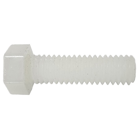Not Graded, 1/4"-20 Hex Head Cap Screw, Plain Nylon, 2 in L, 10 PK