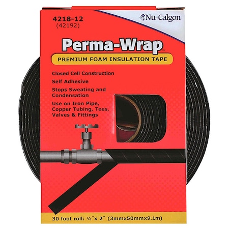 Foam Tape, 2 in W, 30 ft L, 1/8 in, Foam