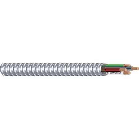 Metal Clad Building Cable, MC, 12 AWG, 3C with Ground C, Silver, Aluminum, Stranded, 600V AC