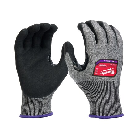 Cut Protection Dipped Gloves, Cut Level A7 ,Dipped ,Nitrile ,Rough ,X-Large 1 PR