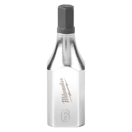 Socket,S2Stl,6mm,Hex,Chrm,0.375in