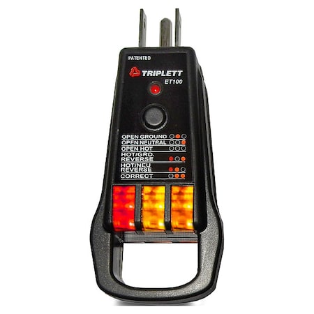 Receptacle Tester, GFCI, 110 to 125V AC